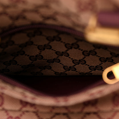 Gucci GG Monogram Script Logo Large Double Pocket Backpack Sahara Rubino Bordeaux 7 of 16