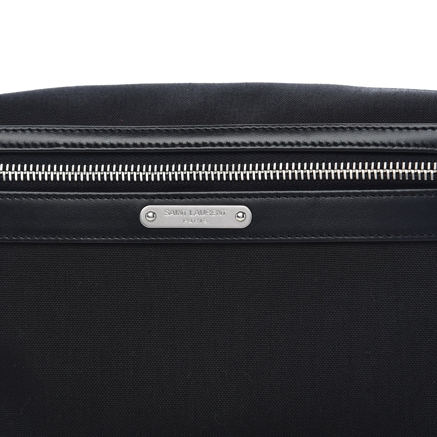 Canvas Calfskin City Belt Bag Black