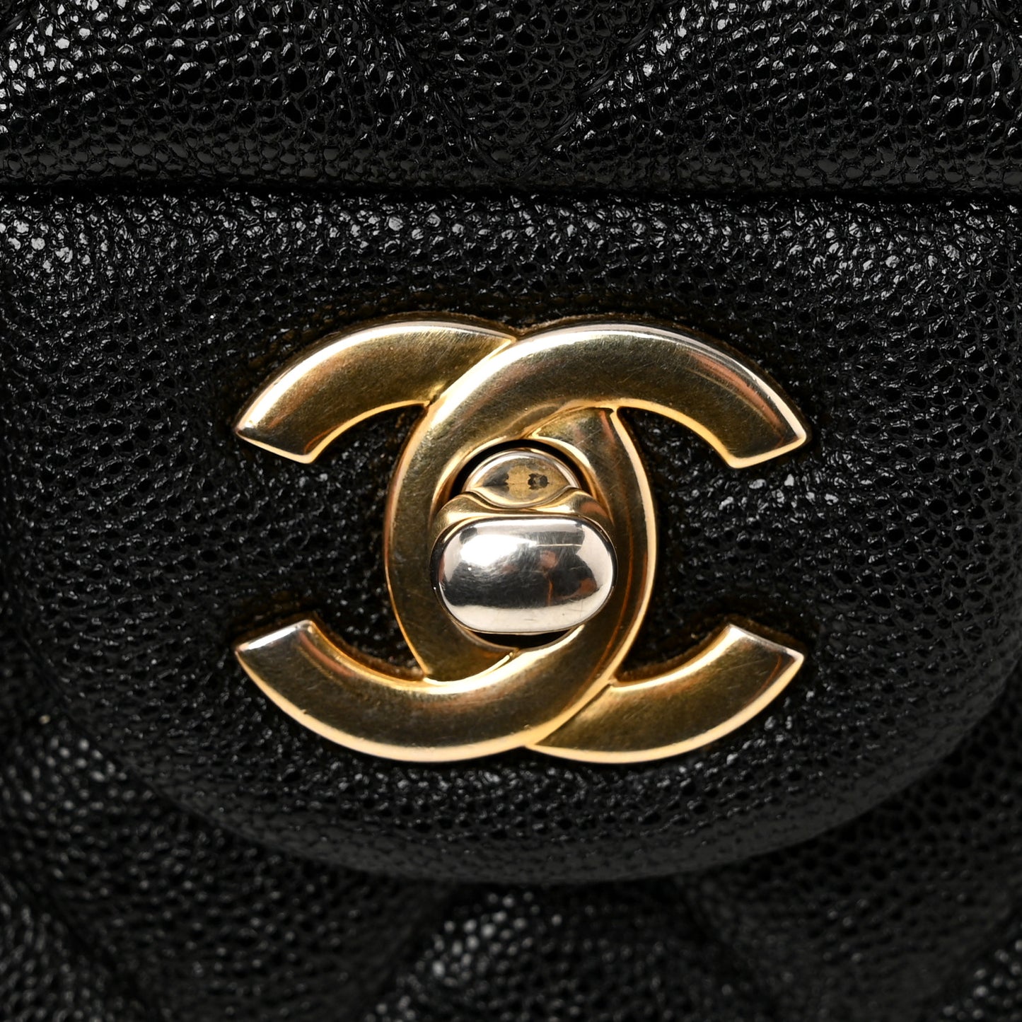 Caviar Quilted Mini Top Handle Rectangular Flap Black