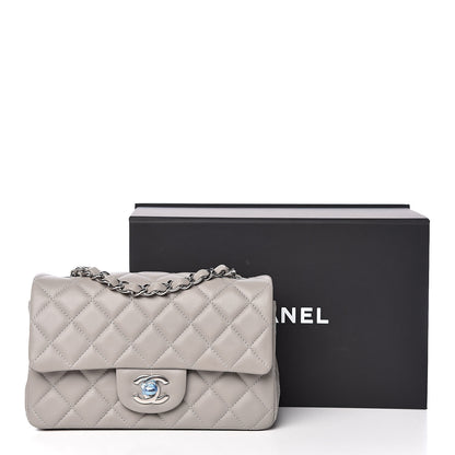 Chanel Lambskin Quilted Mini Rectangular Flap Grey 10 of 10