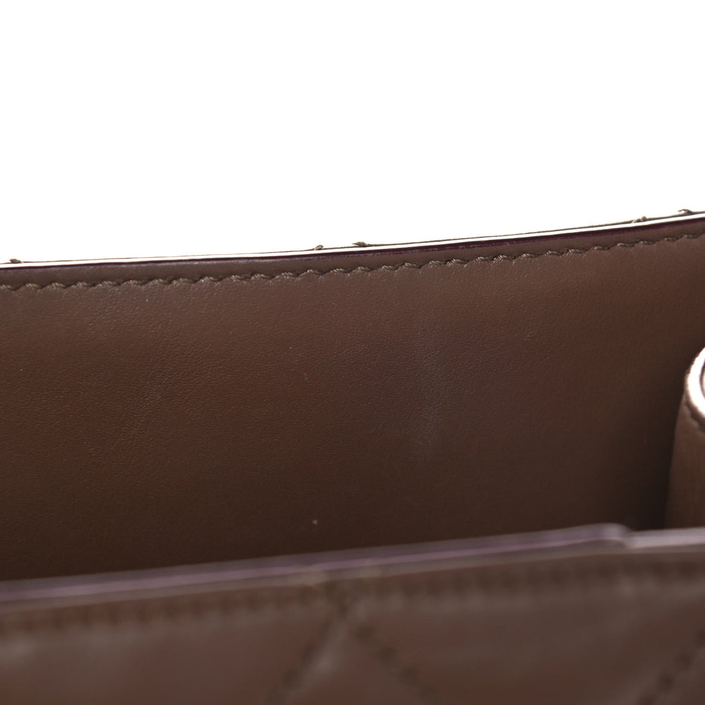 Calfskin Quilted Perfect Edge Tote Brown