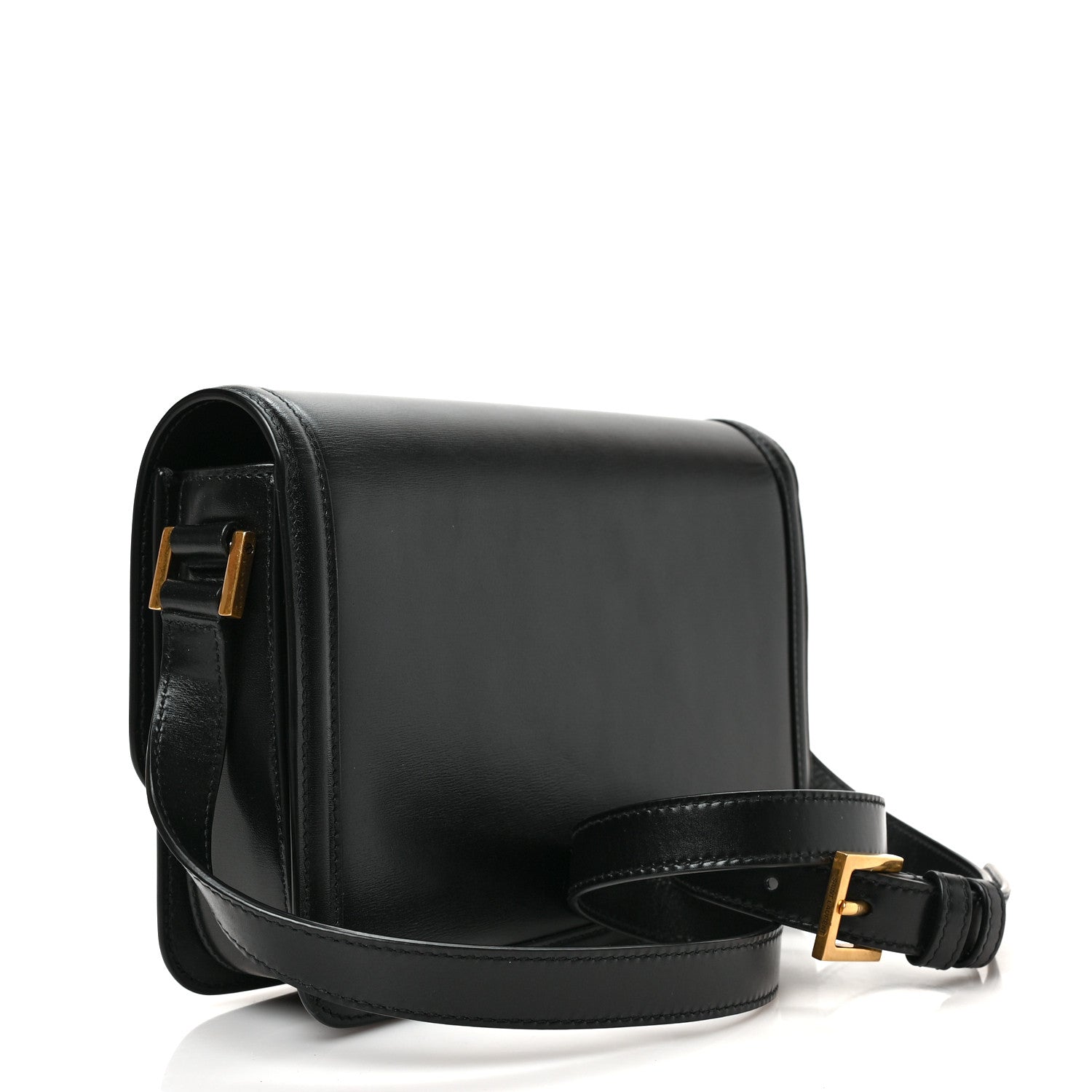 Saint Laurent Box Calfskin Monogram Medium Solferino Satchel Black 3 of 9