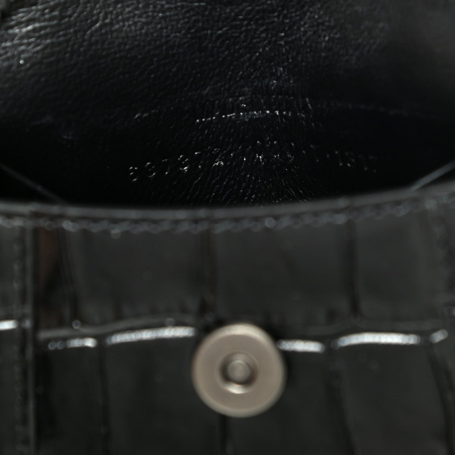 Balenciaga Shiny Calfskin Monochrome Crocodile Embossed Hourglass Top Handle Bag Mini Black 8 of 10