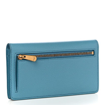 Salvatore Ferragamo Grained Calfskin Gancini Continental Wallet Scandinavian Sky 3 of 10