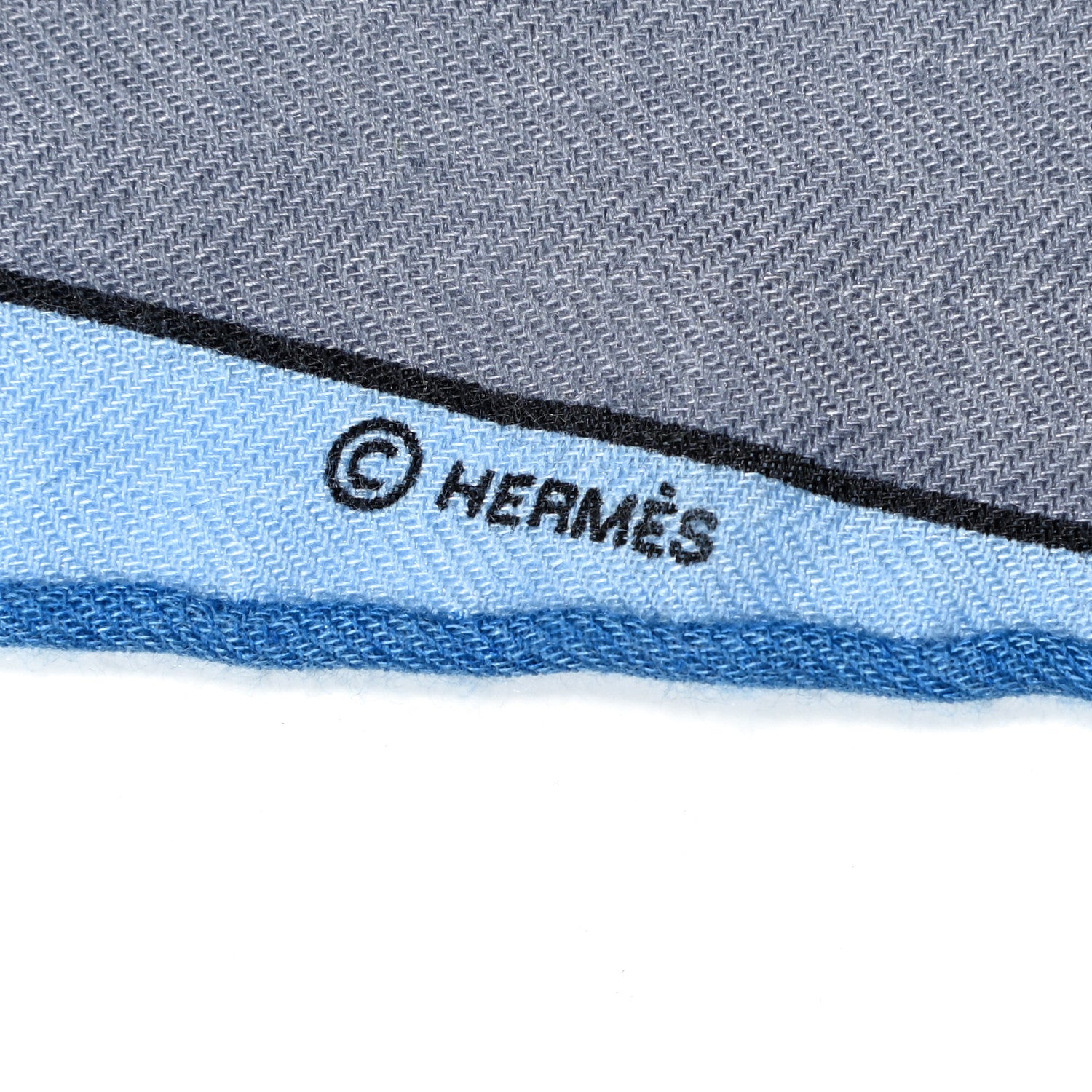 Hermes Cashmere Silk Tete a Tete Equestre Scarf 100 Marine Bleu Jean 4 of 5