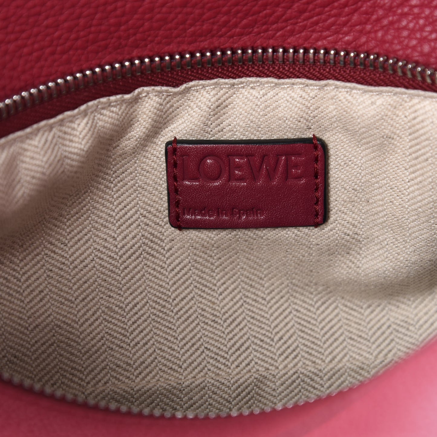 Calfskin Small Puzzle Bag Raspberry