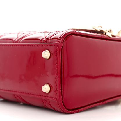 Christian Dior CHRISTIAN DIOR Patent Cannage Mini Lady Dior Red 10 of 11