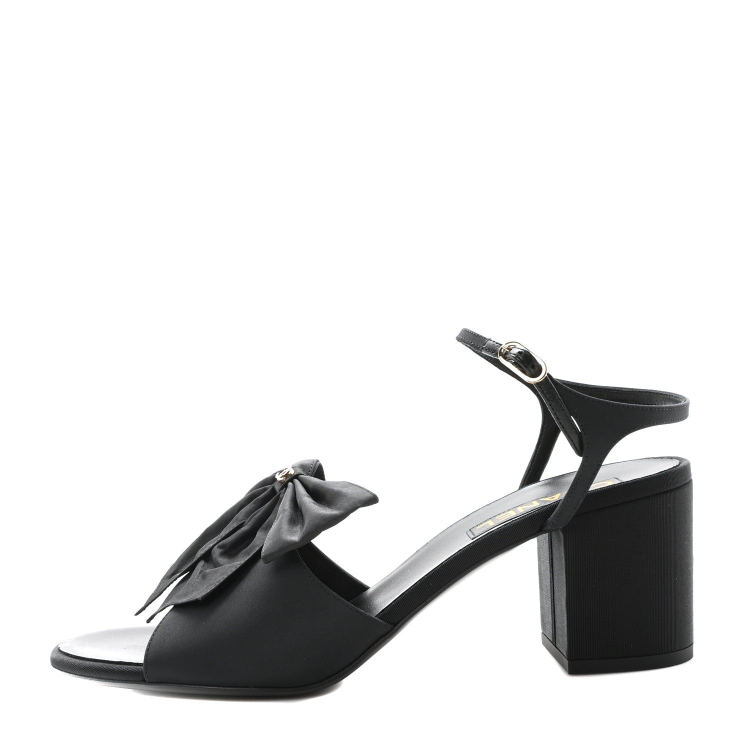 Chanel Silk Bow CC Platform Sandals 41 Black 1 of 9