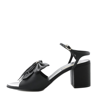 Chanel Silk Bow CC Platform Sandals 41 Black 1 of 9