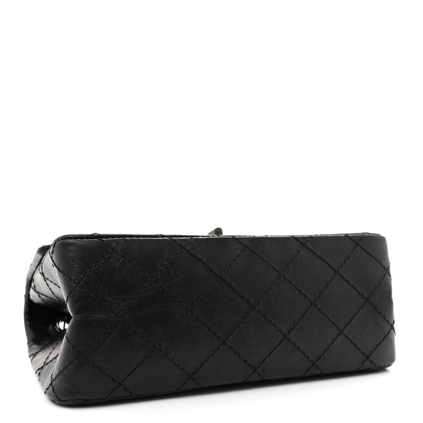 Aged Calfskin Quilted 2.55 Reissue Mini Flap So Black