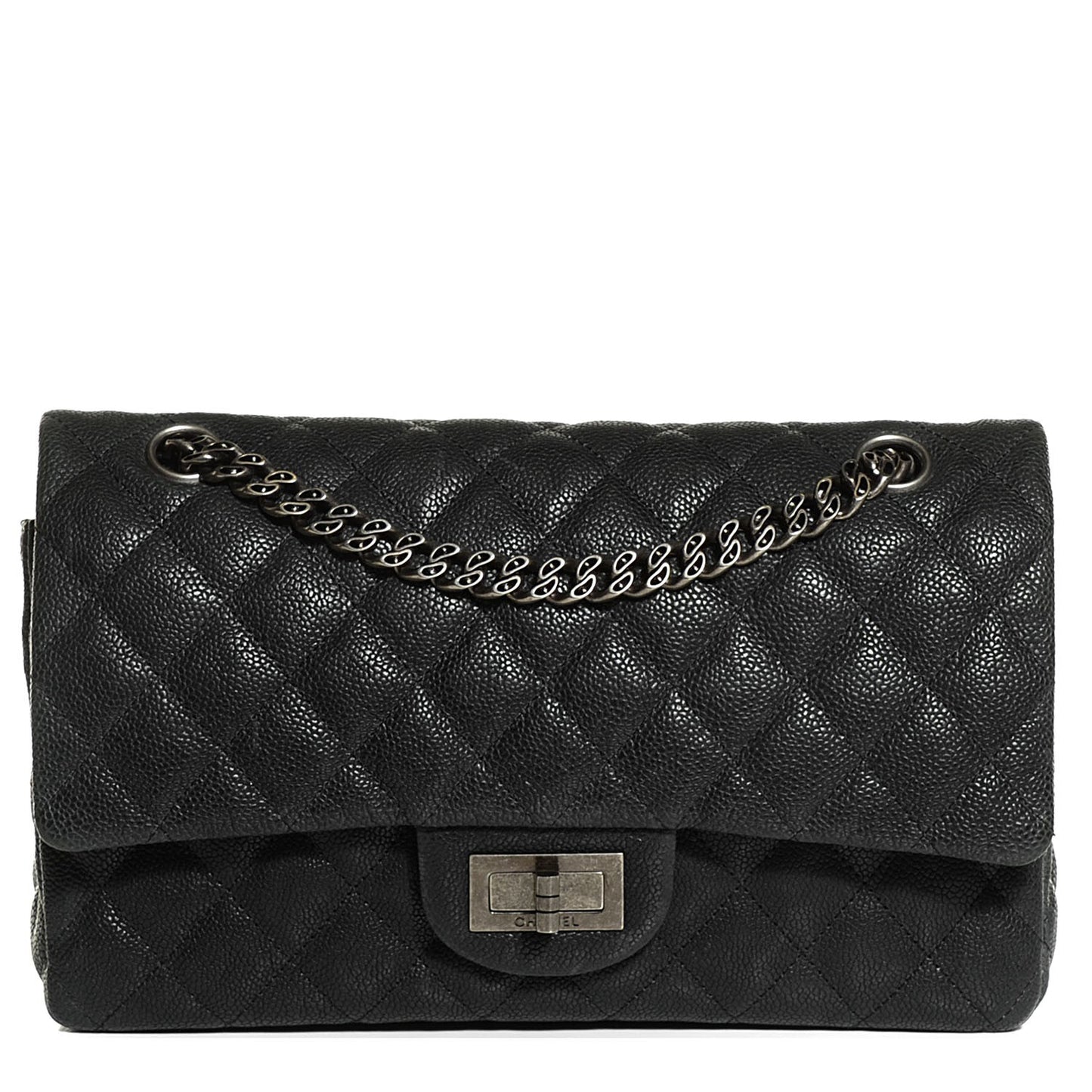 Washed Caviar 2.55 Reissue 227 Flap Black