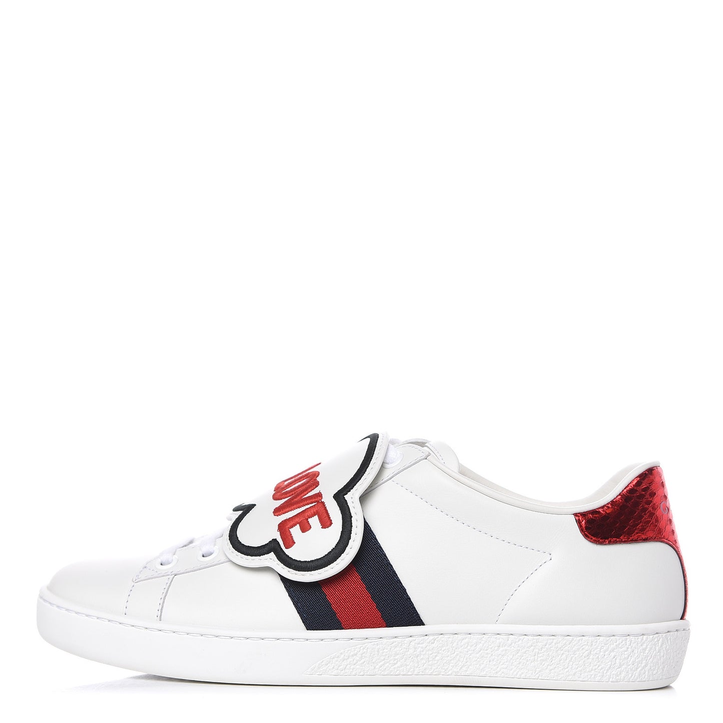 Calfskin Ayers Web Blind for Love Embroidered Womens Ace Sneakers 36.5 White