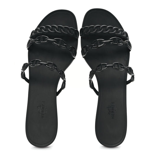 Rubber Chaine d'Ancre Rivage Sandals 38 Black
