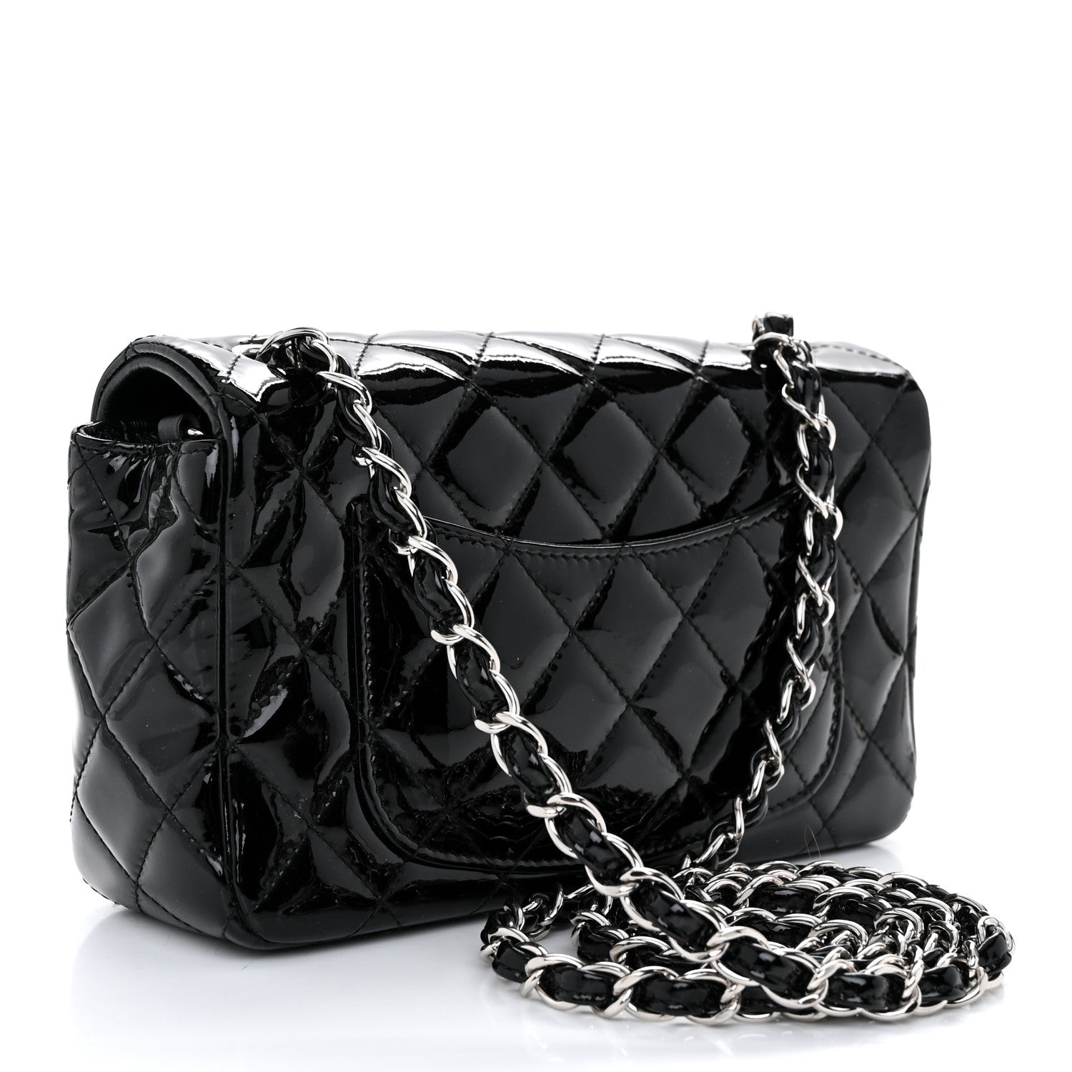 Chanel Patent Calfskin Quilted Mini Rectangular Flap Black 3 of 11