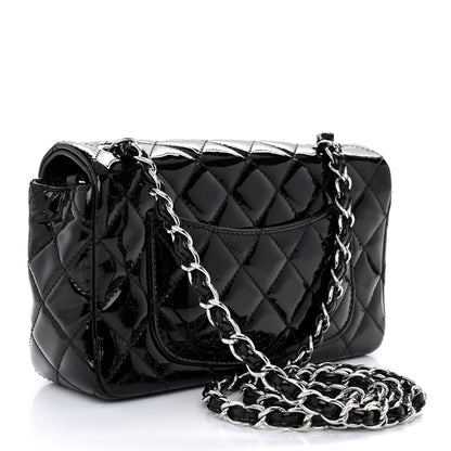 Chanel Patent Calfskin Quilted Mini Rectangular Flap Black 3 of 11