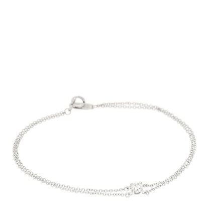 Tiffany Platinum Diamond .17ct Double Chain Solitaire Bracelet 1 of 5
