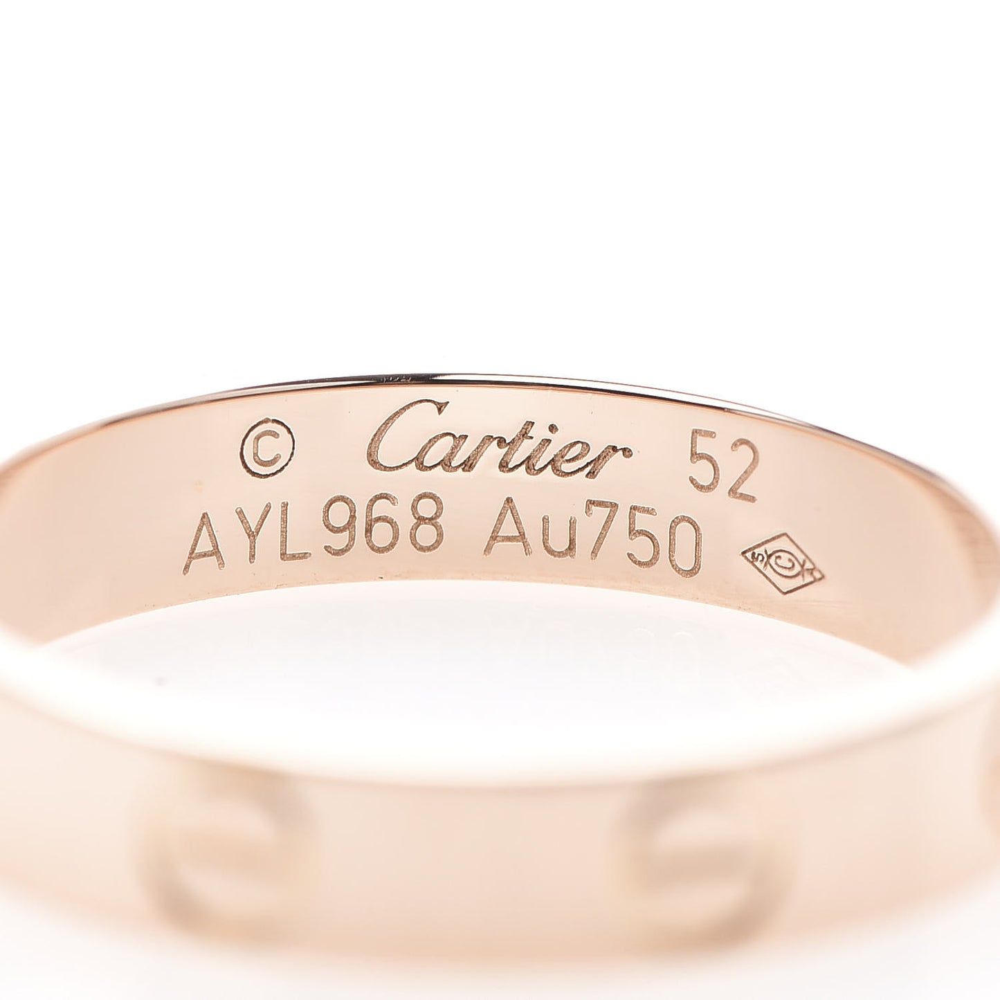 18K Pink Gold 3.5mm LOVE Wedding Band Ring 52 6
