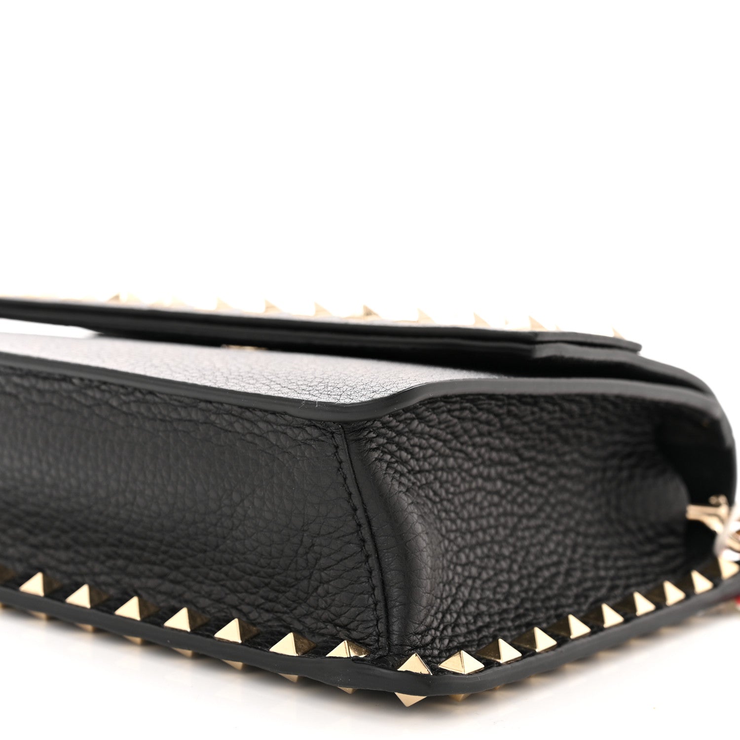 Valentino Garavani Pebbled Calfskin Rockstud Side Slip Crossbody Black 9 of 9