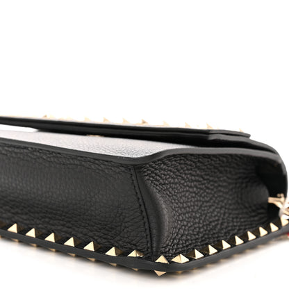 Valentino Garavani Pebbled Calfskin Rockstud Side Slip Crossbody Black 9 of 9