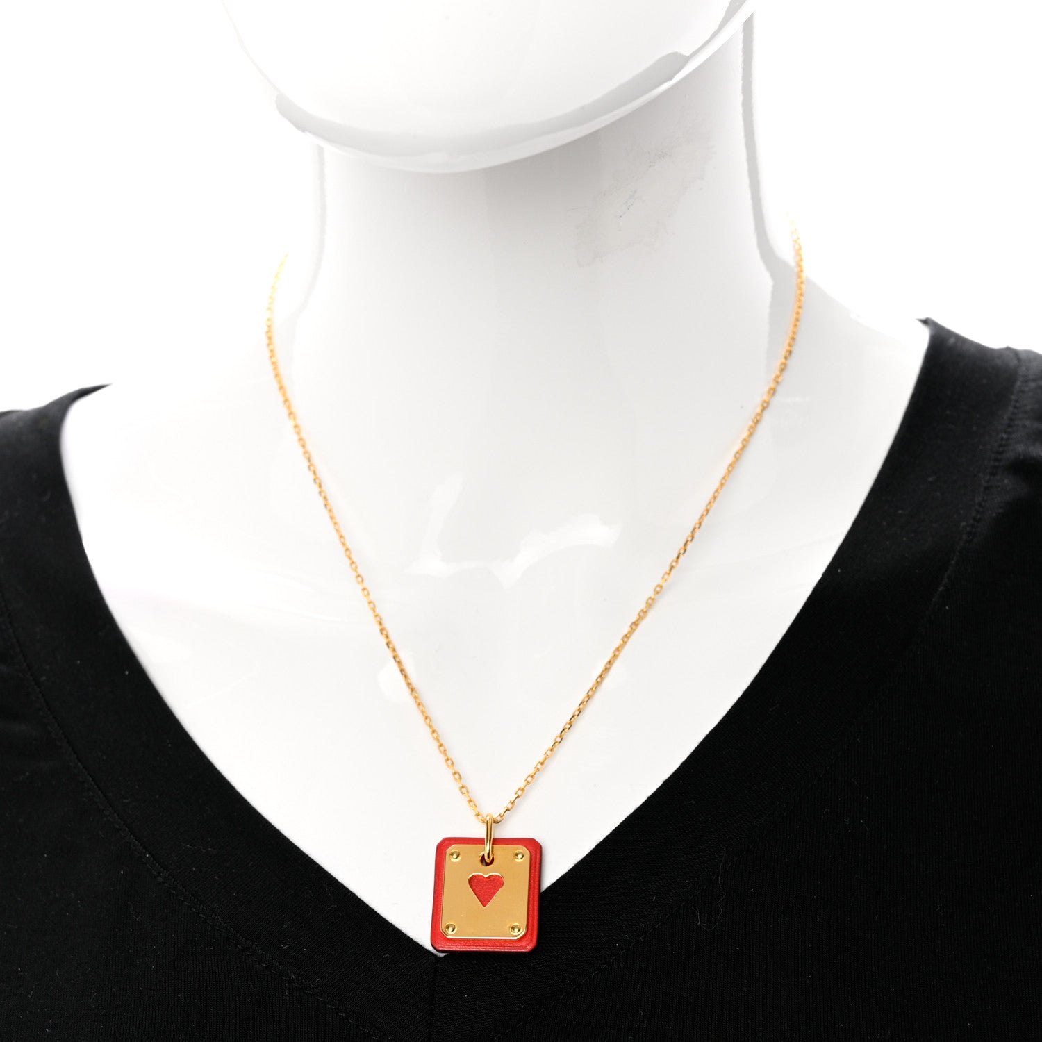 Hermes Gold Plated Swift As De Coeur Necklace 2 of 7