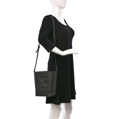Celine Smooth Calfskin Small Cuir Triomphe Bucket Bag Grey 2 of 8