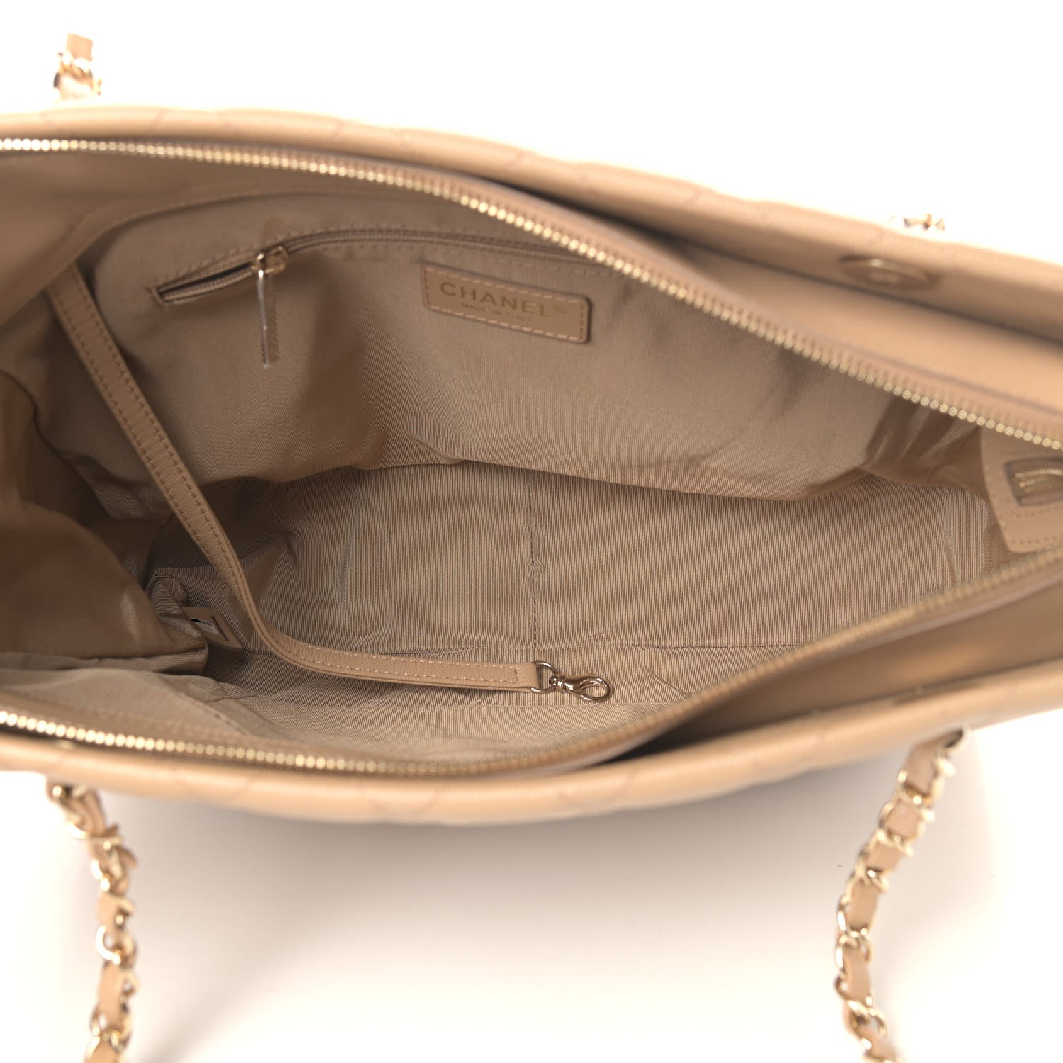 Chanel Caviar Quilted Rolled Up Tote Beige 4 of 4