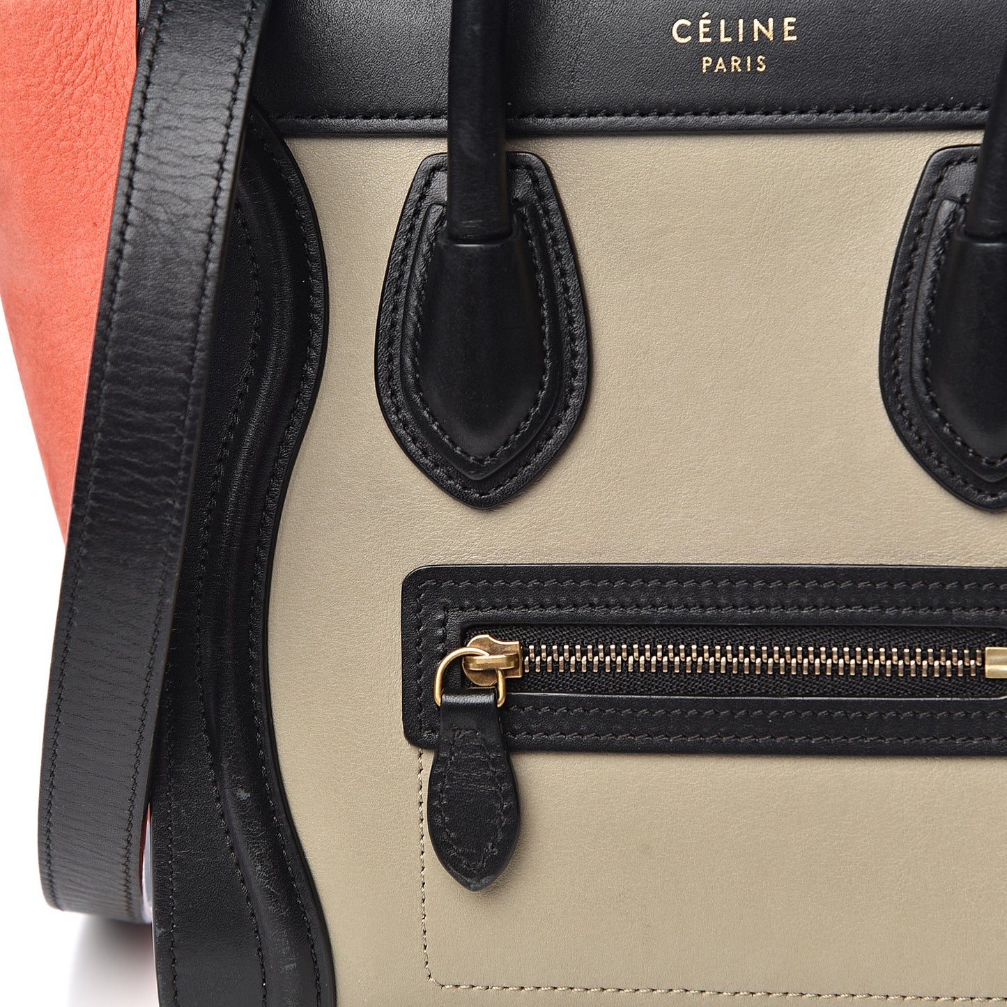 Smooth Calfskin Nano Tri-Color Luggage Beige