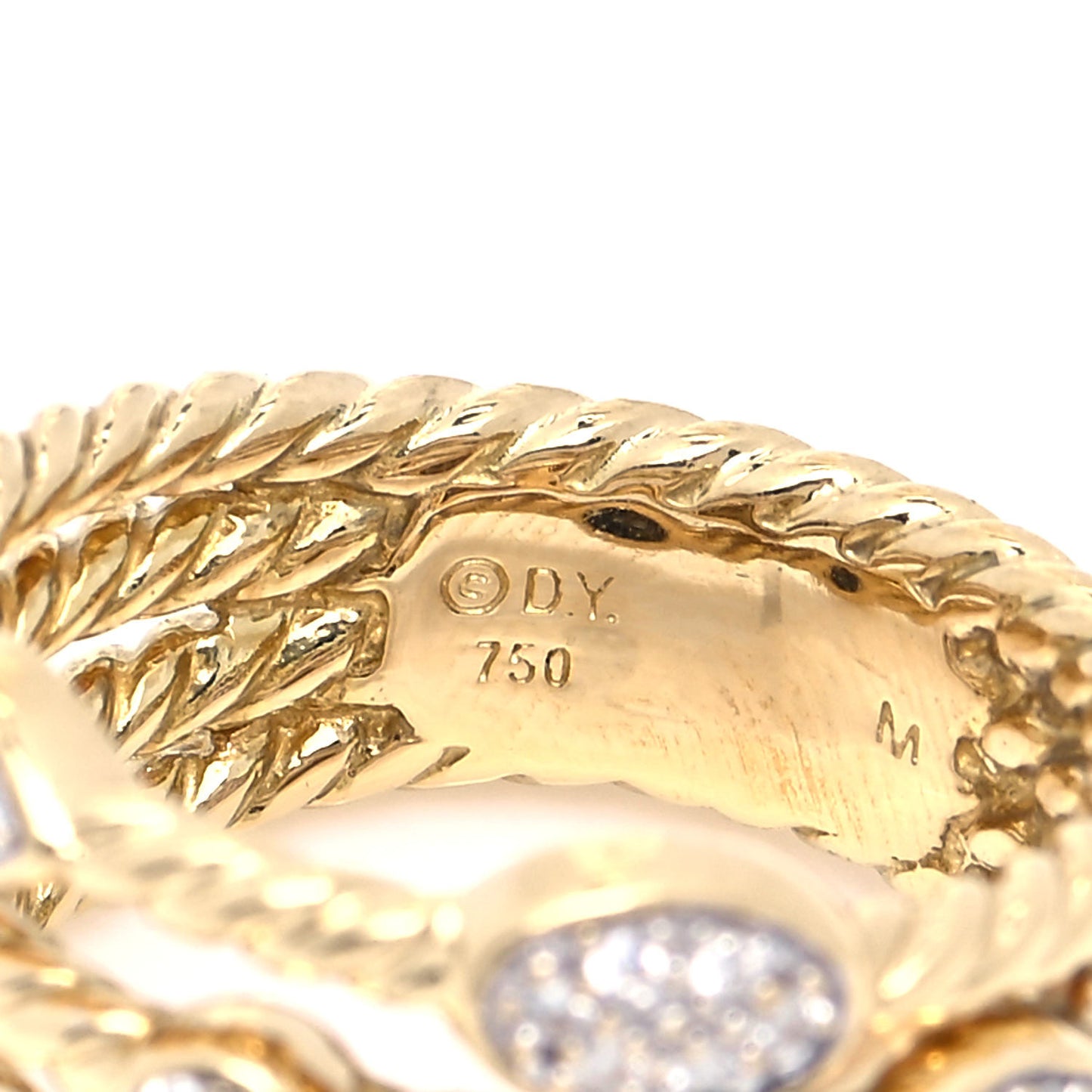 18K Yellow Gold Diamond 4 Row Confetti Ring 52 6