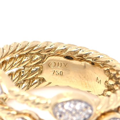 David Yurman 18K Yellow Gold Diamond 4 Row Confetti Ring 52 6 4 of 4