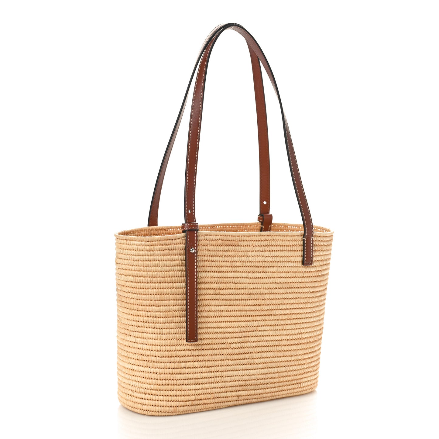 Raffia Small Square Basket Tote Bag Natural Tan