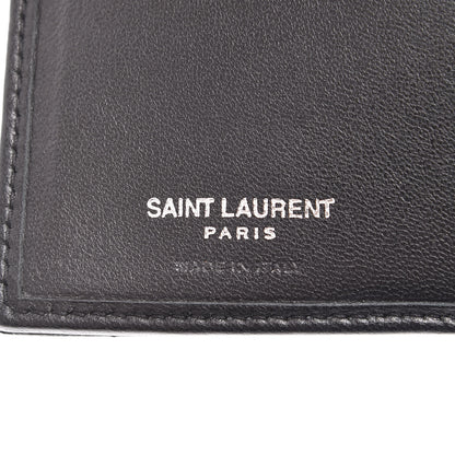 Saint Laurent Lambskin Y Quilted Monogram Compact Loulou Wallet Black 6 of 7