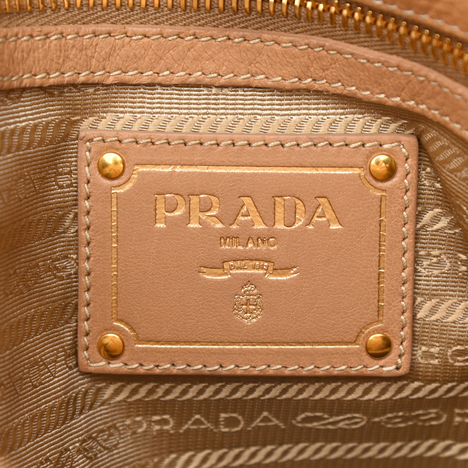 Prada Tessuto Nylon Vitello Daino Shopping Satchel Sughero 6 of 9