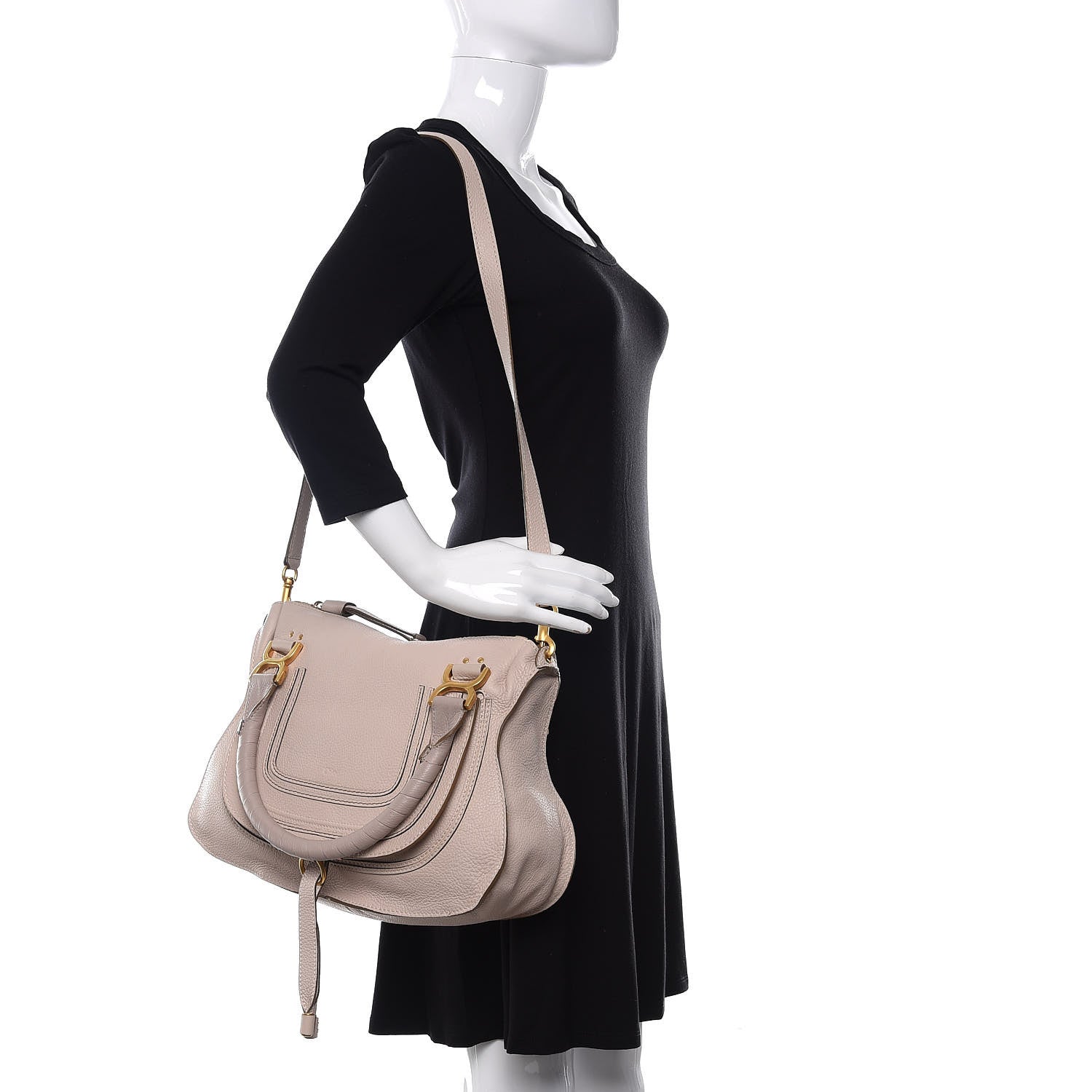 Chloe Calfskin Medium Marcie Satchel Abstract White 3 of 10