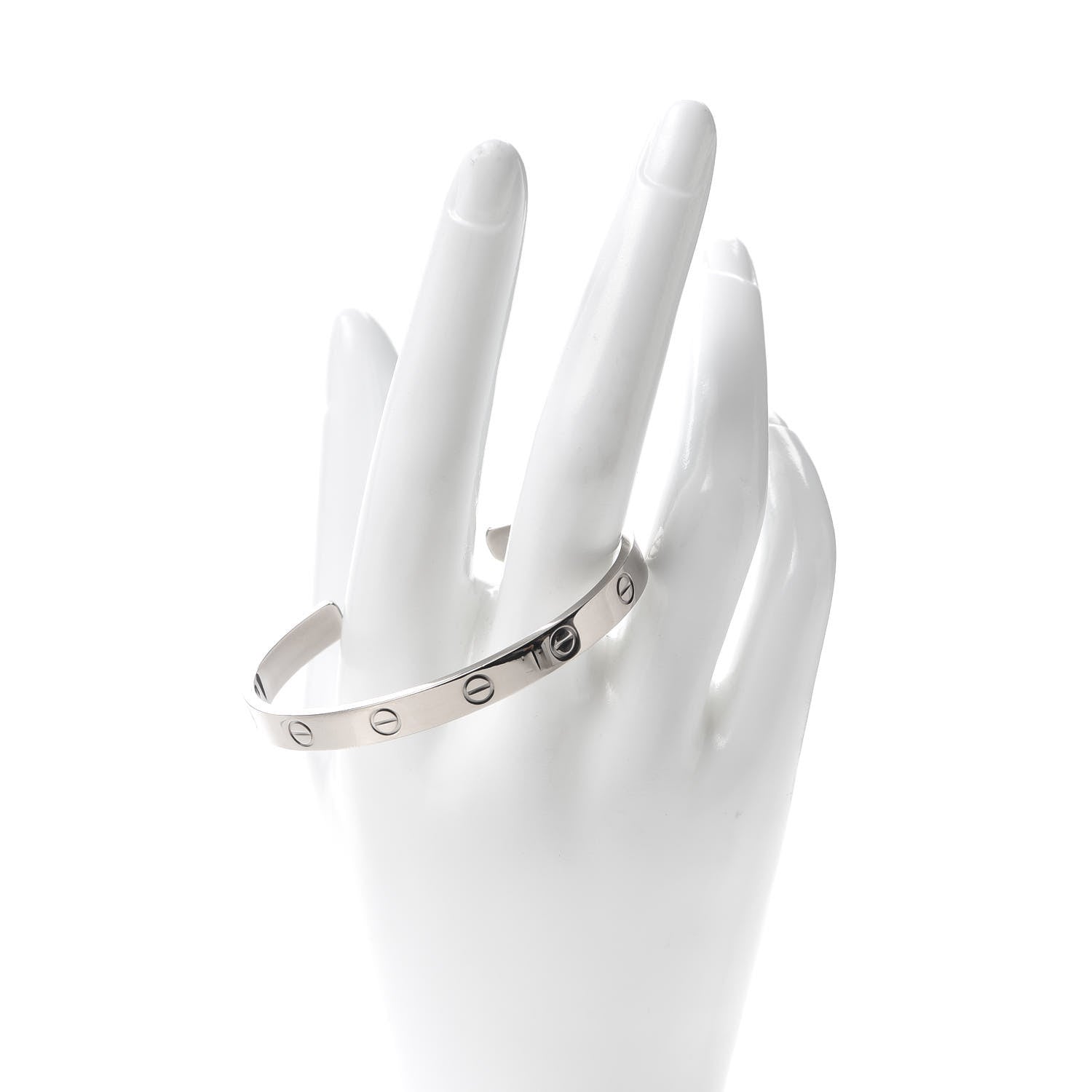Cartier 18K White Gold LOVE Cuff Bracelet 17 2 of 4