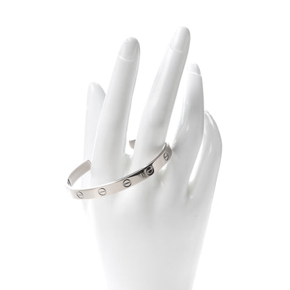 Cartier 18K White Gold LOVE Cuff Bracelet 17 2 of 4