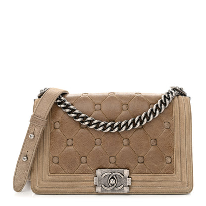 Chanel Nubuck Chesterfield Quilted Medium Celtic Boy Flap Brown 1 of 16