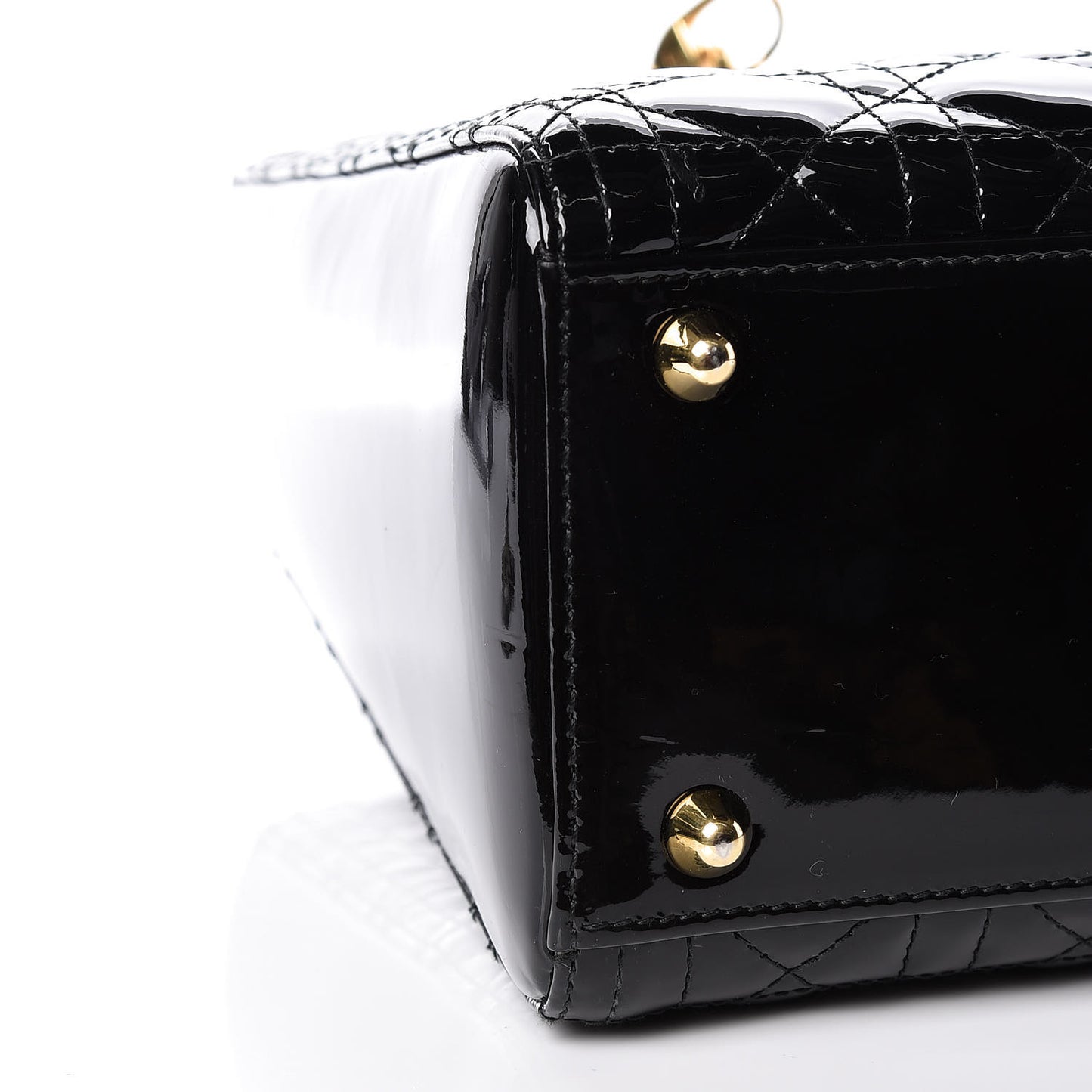 Patent Cannage Large Lady Dior Black