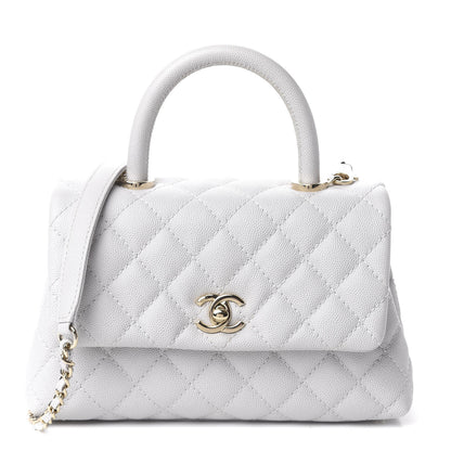 Chanel Caviar Quilted Mini Coco Handle Flap Light Grey 1 of 13