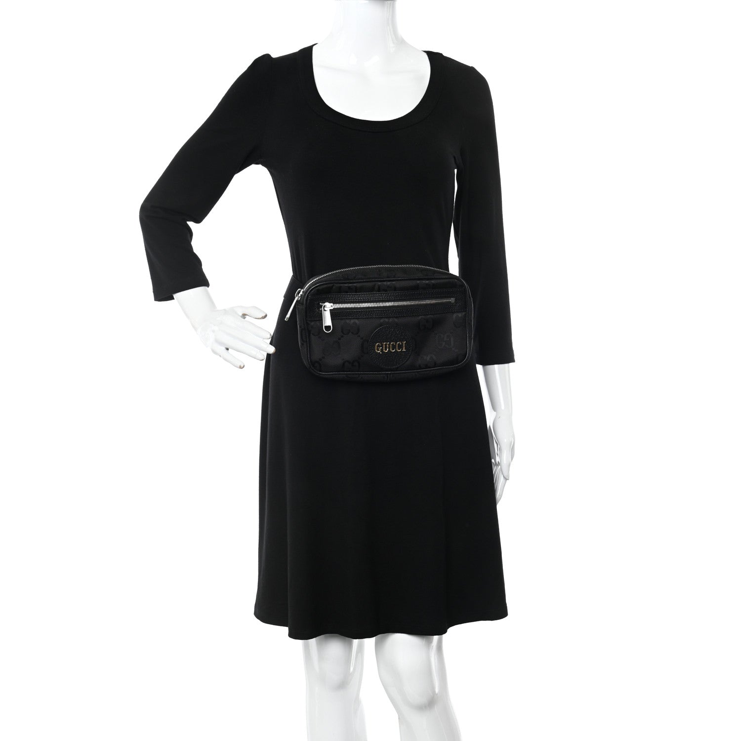 Gucci Econyl Nylon Monogram Off The Grid Belt Bag Black 2 of 12