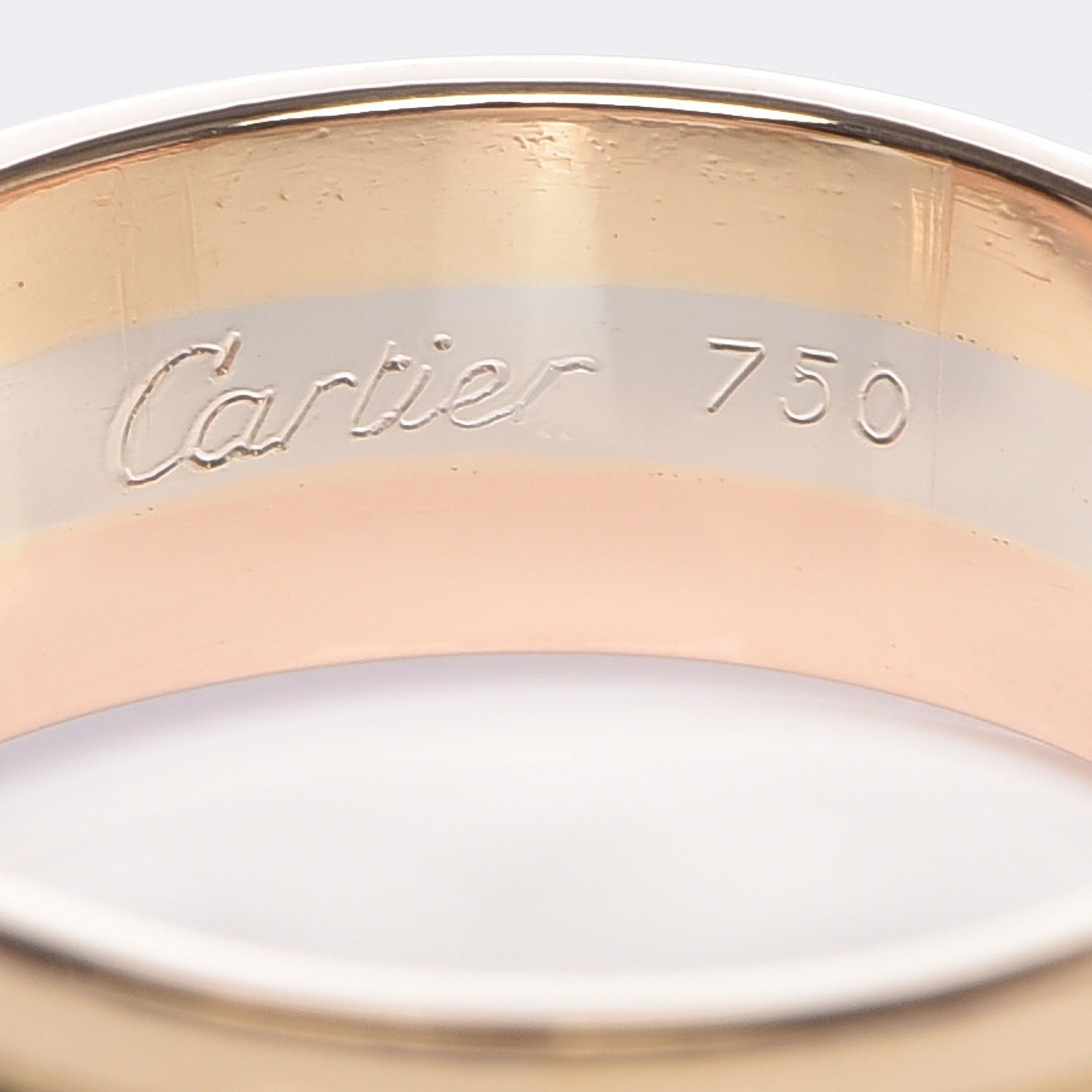 Cartier 18K Pink Yellow White Gold C De Ring 48 4.5 4 of 5