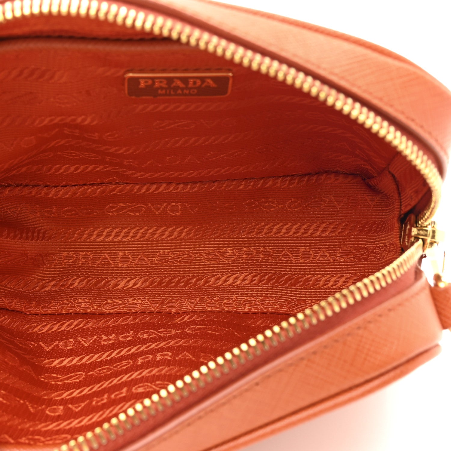 Prada Saffiano Mini Camera Crossbody Papaya 5 of 9