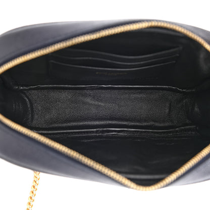 Saint Laurent Grain De Poudre Matelasse Monogram Mini Lou Camera Bag Deep Marine 5 of 11
