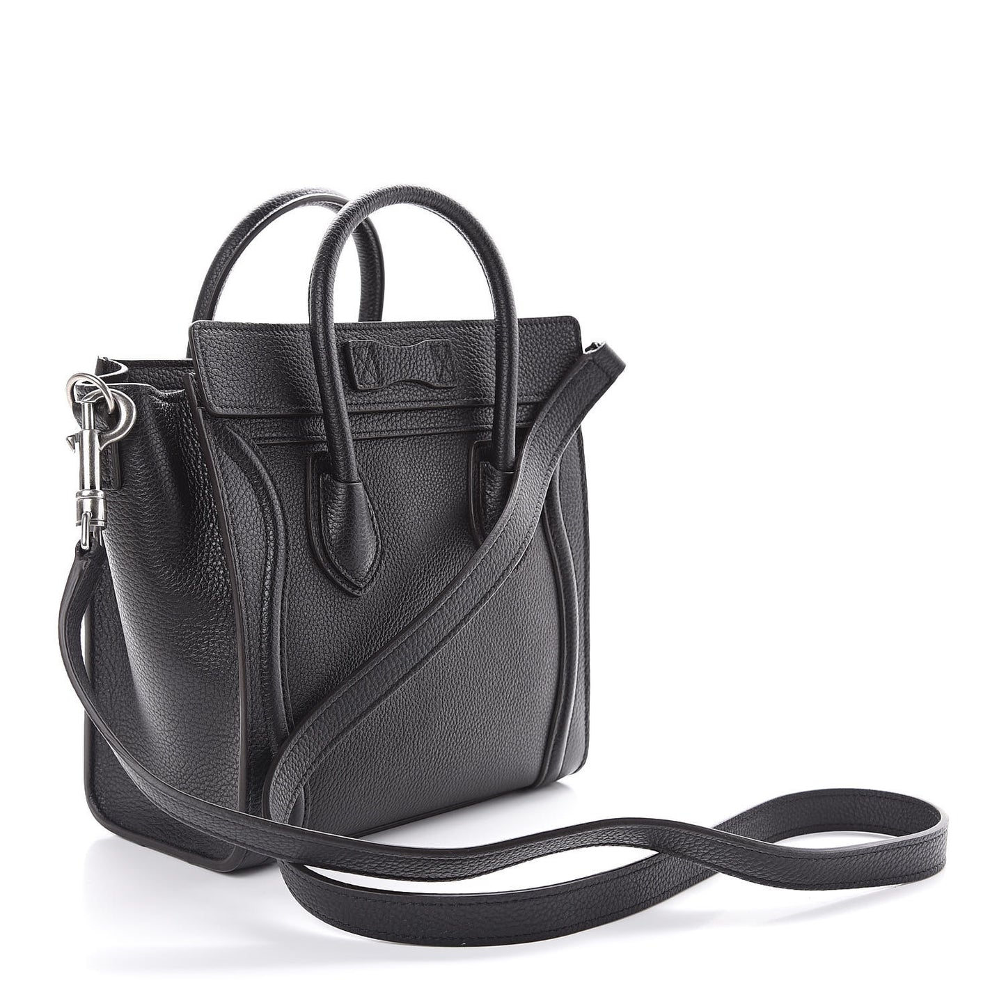 Drummed Calfskin Nano Luggage Black