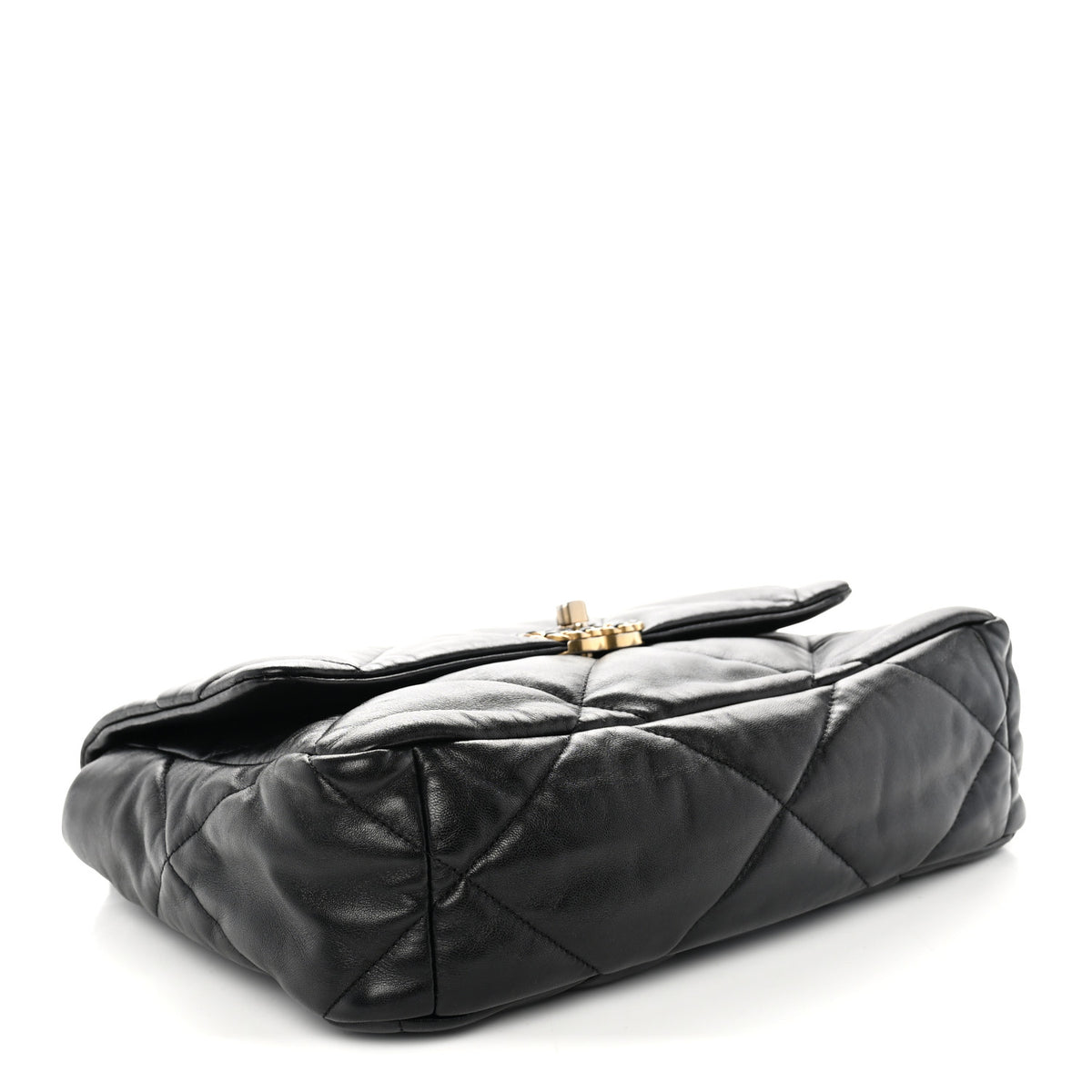 Lambskin Quilted Large Chanel 19 Flap Black