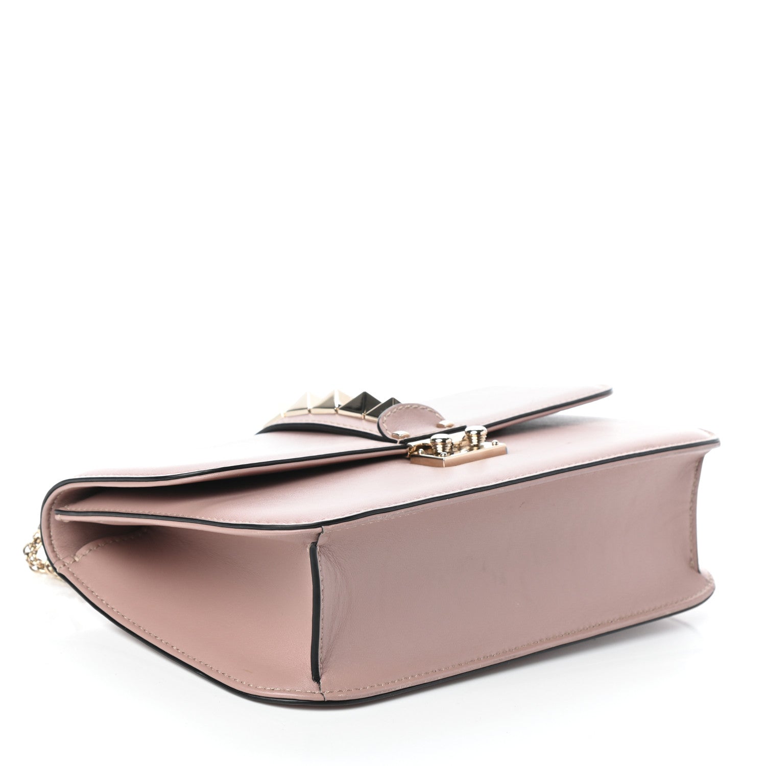 Valentino Garavani Vitello Medium Glam Lock Rockstud Flap Poudre 4 of 9