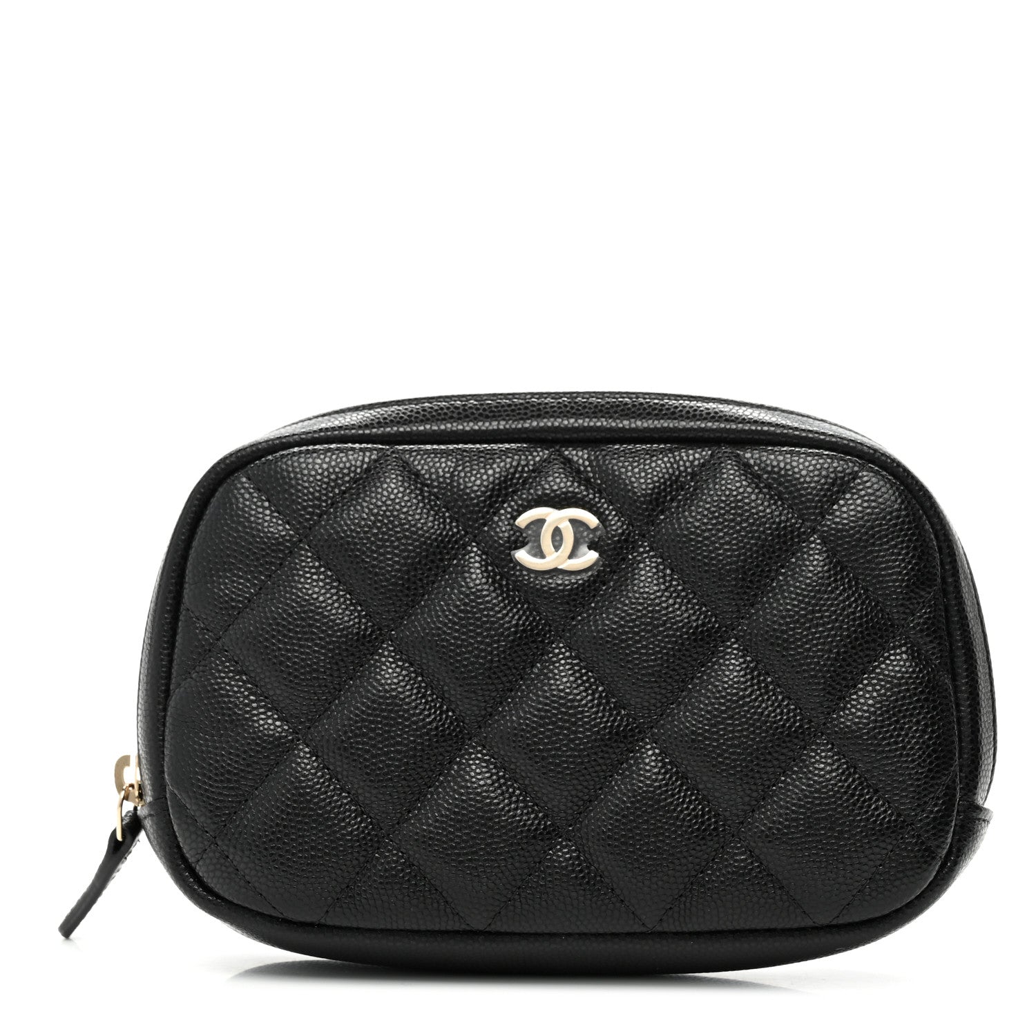 Chanel Caviar Quilted Small Curvy Pouch Cosmetic Case Black 1 of 8