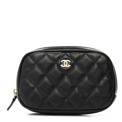 Chanel Caviar Quilted Small Curvy Pouch Cosmetic Case Black 1 of 8