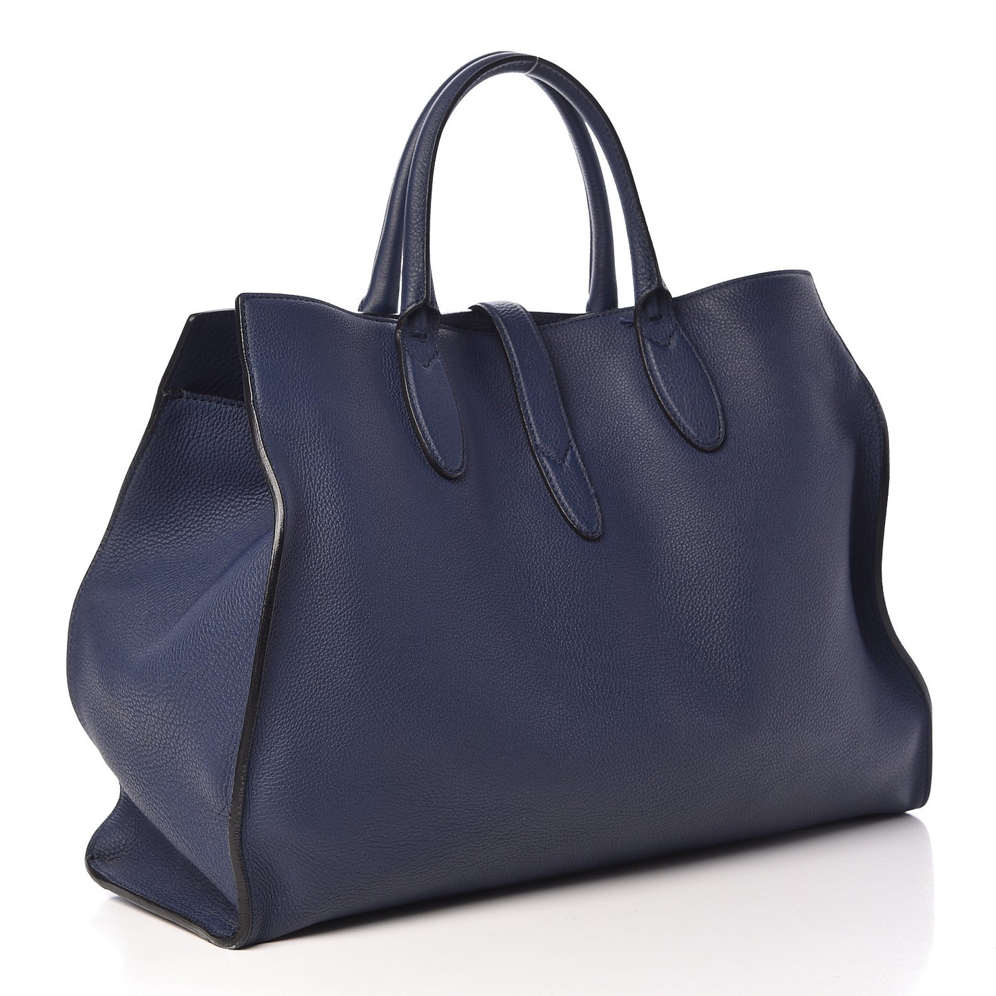Soft Calfskin Medium Jackie Top Handle Bag Classic Blue Marine