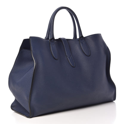 Gucci Soft Calfskin Medium Jackie Top Handle Bag Classic Blue Marine 3 of 15