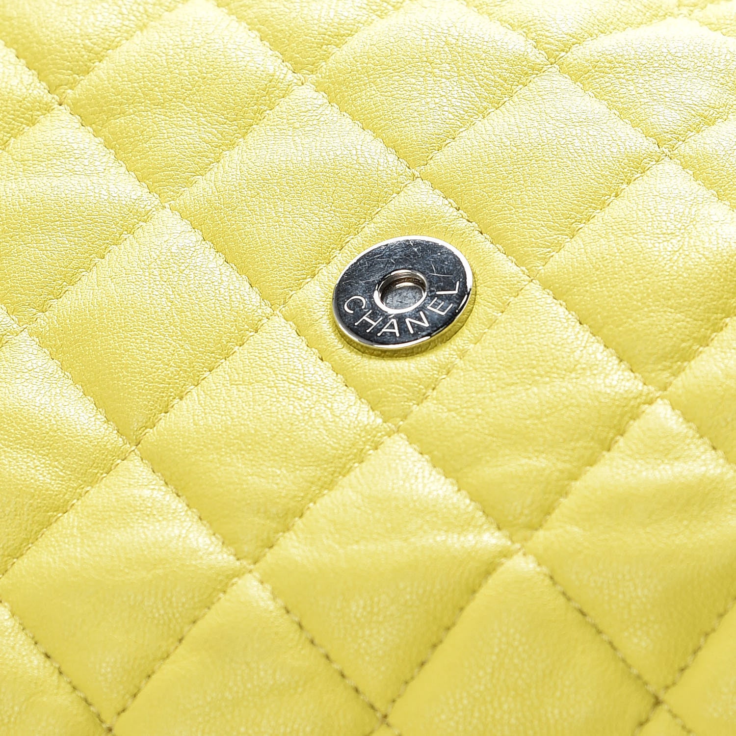 Chanel Washed Lambskin Quilted Maxi Chain Around Flap Yellow 18 of 18